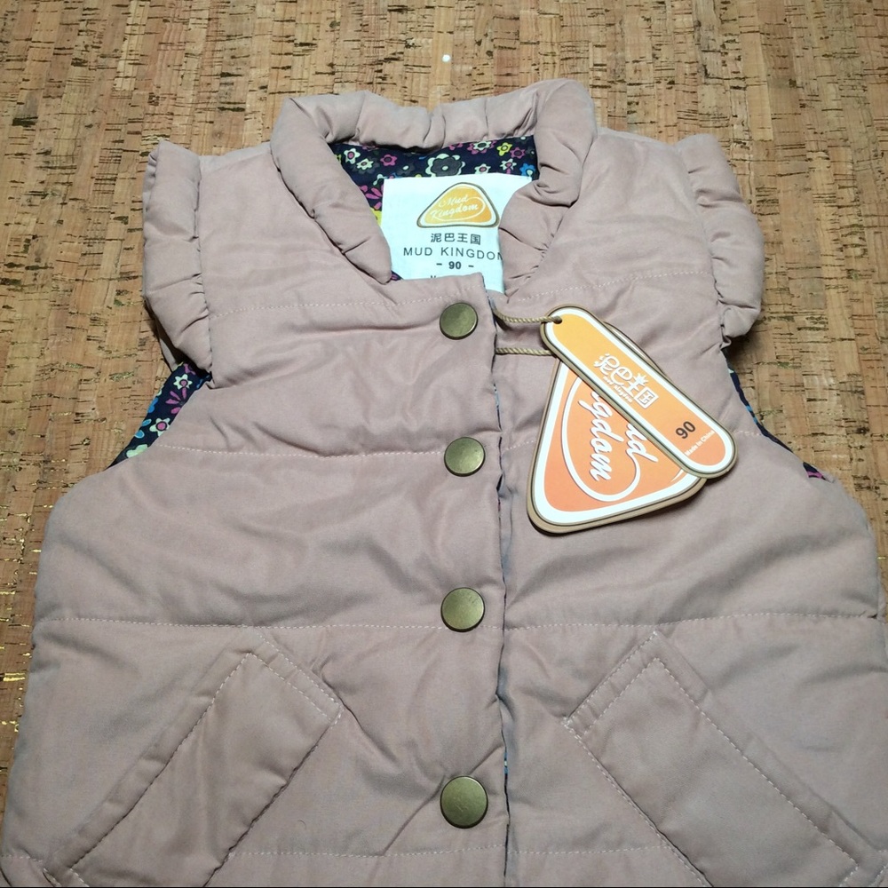 MUd kingdom Little Girl Vest  Outwear Cute Floral